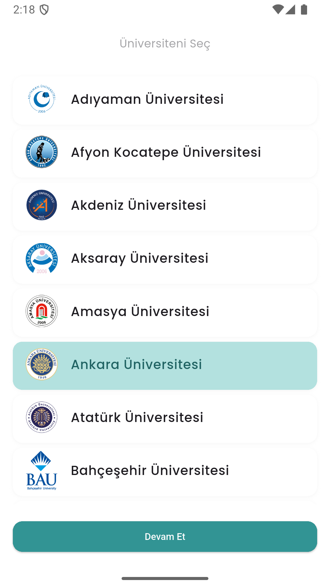 UniMate Uygulama Ekranı 4